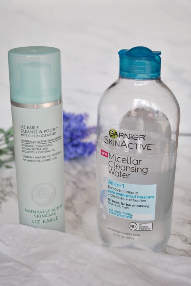 Skincare Evening Essentials for Sweet Dreams- Liz Earle and Garnier Micellar Water for an evening skincare routine