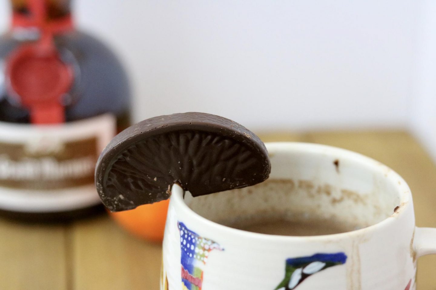 close up of chocolate orange garnish