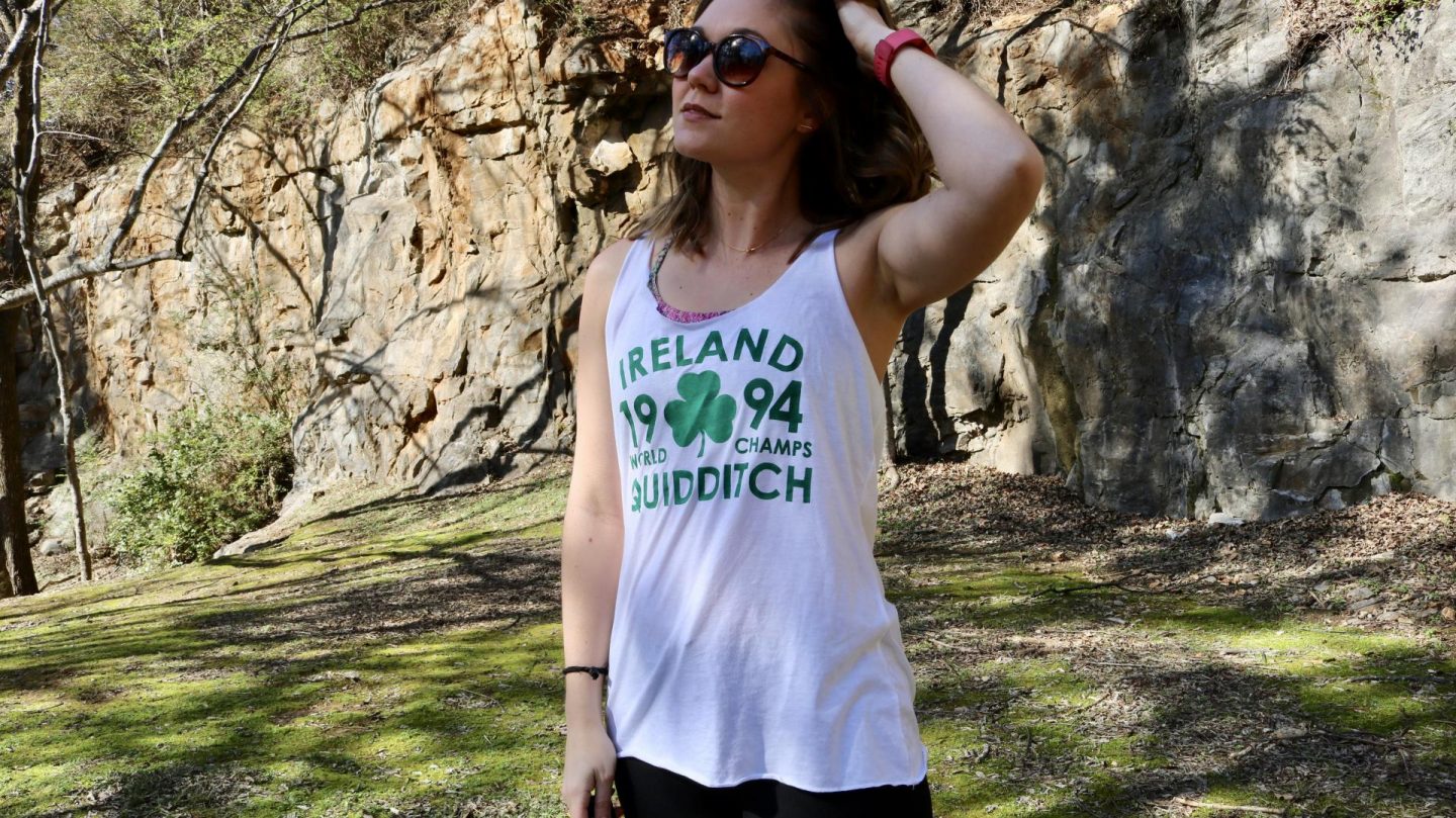 Katie in Ireland Quidditch tank top