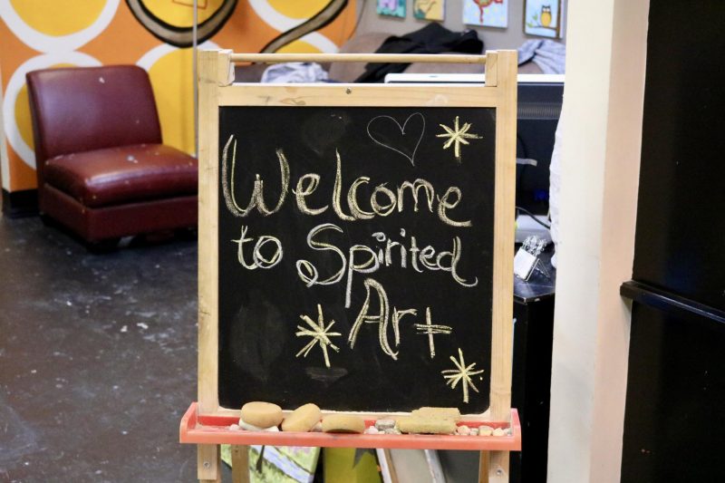 Welcome to Spirited Art sign